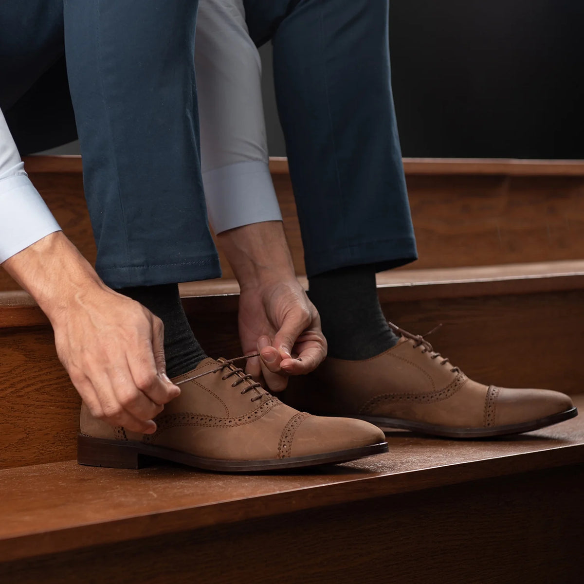 Orlaven Greyson Brogues Oxford Oil Pull-up Brown Leather Shoes footwear image 9