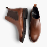 Duke Brandy Leather Boots - Reinforced Heel Counter & Precision Double-Row Stitching Detail