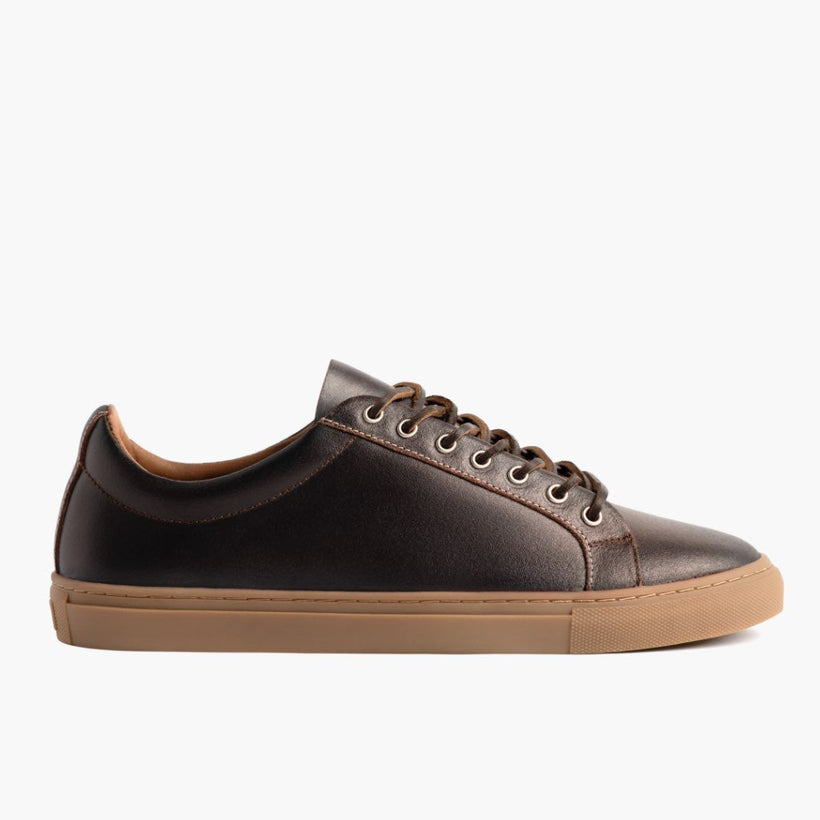 Premier Low Top Cacao Leather Sneakers