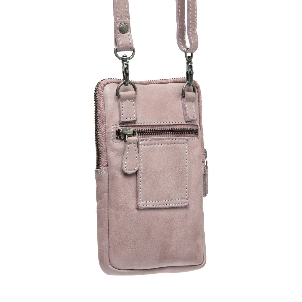 
Tailored Rib Cuffs & Hem Craftsmanship Construction Detail on Salta Full-Grain Leather Phone Bag