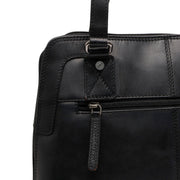 Seron Full-Grain Leather Shoulder Bag - Structured Side Profile Showing Gusset Depth & Expansion Capacity