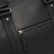 
Classic 100% Full-Grain Leather Duffle Bag - Rear Perspective Showing Reinforced Leather Straps & Stitching
