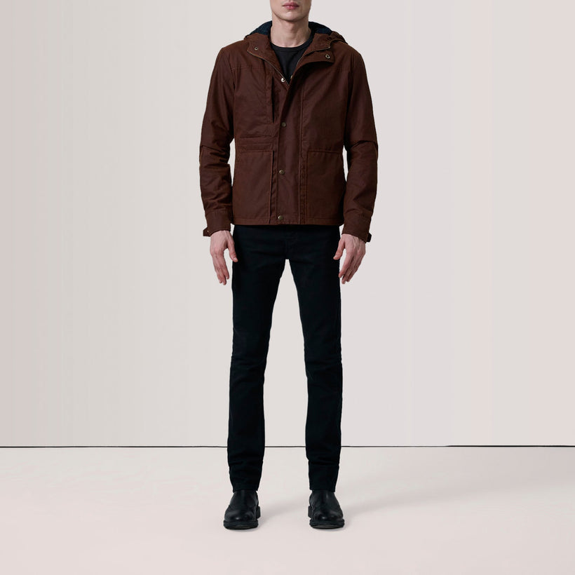 Marlo Brown Canvas Hooded Work Jacket